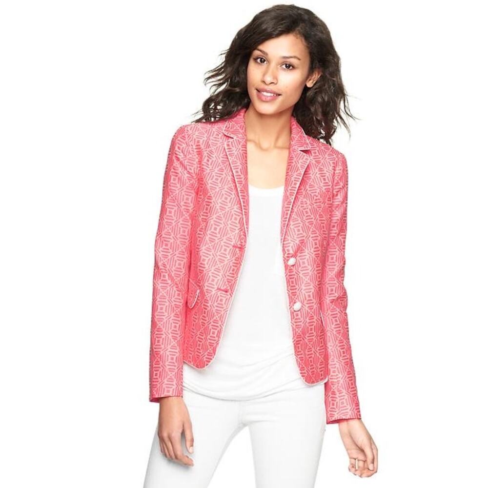 Gap Jacquard Academy blazer Neon Pink Sz 8